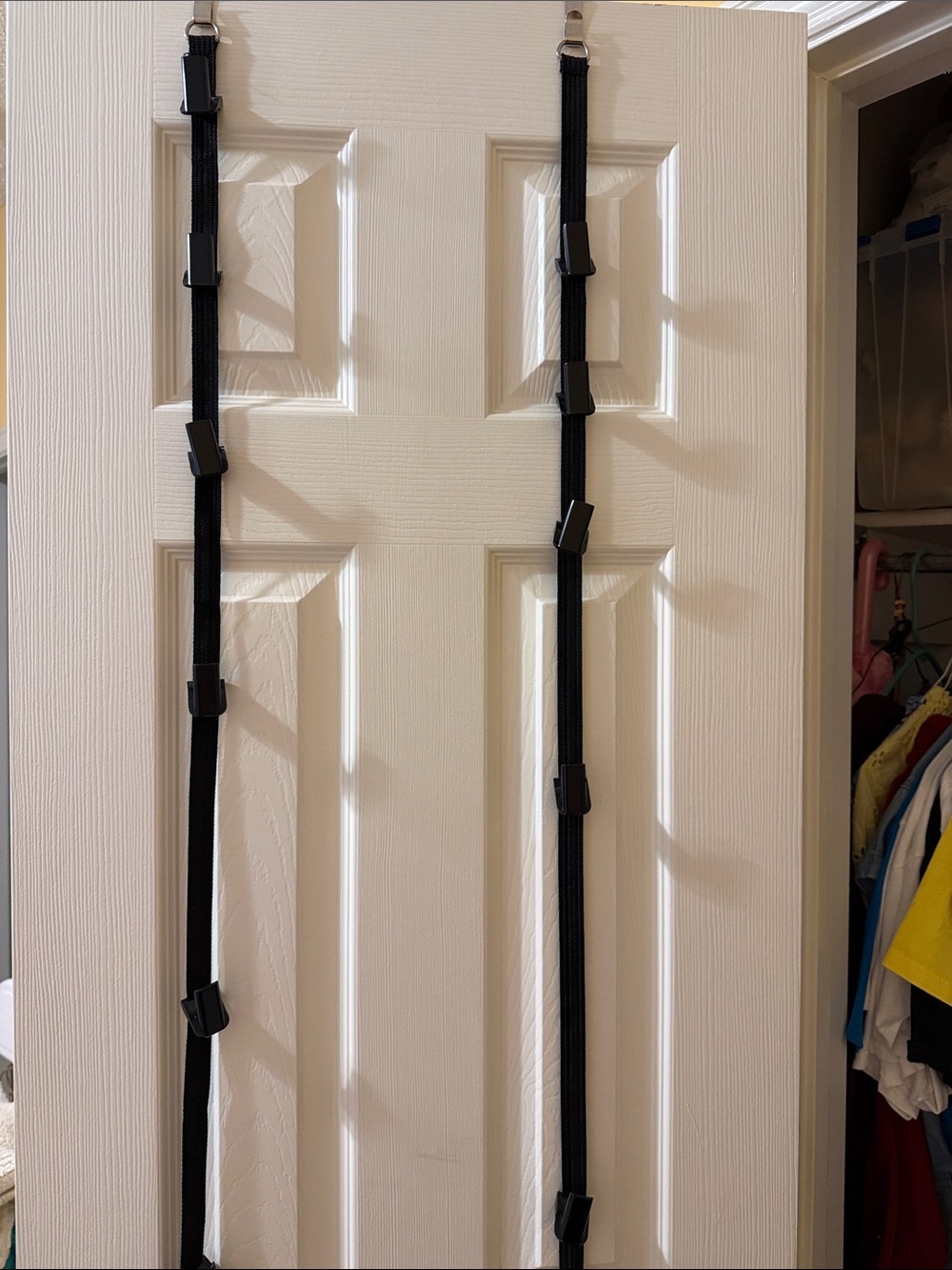 Black Over-Door Hanging Hook Straps for Organized Storage